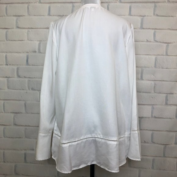 NWT Crown & Ivy White Tencel Blouse Size XL - Picture 3 of 9